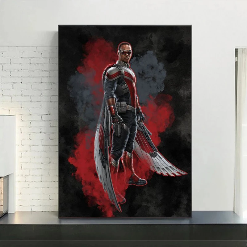 Постеры и принты на холсте с изображением супергероев из аниме Marvel Сокол зимний