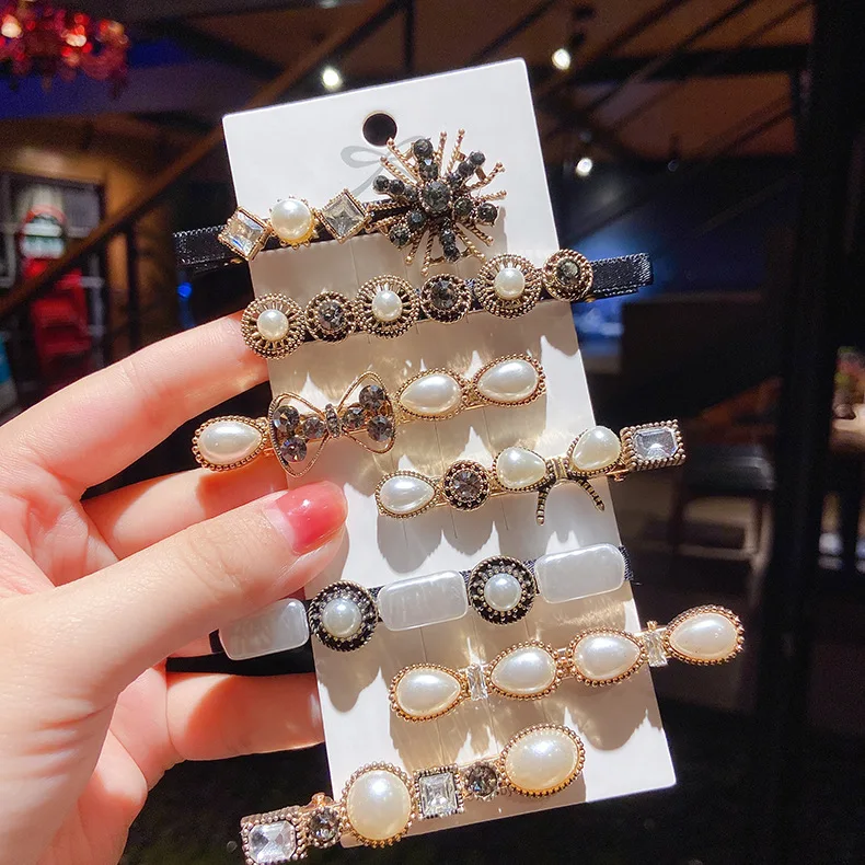 

2020 Japan Korean New Trendy Vintage Pearl Rhinestone Barrettes Hair Clips For Women Girls Fashion Hair Accessories Hairpins