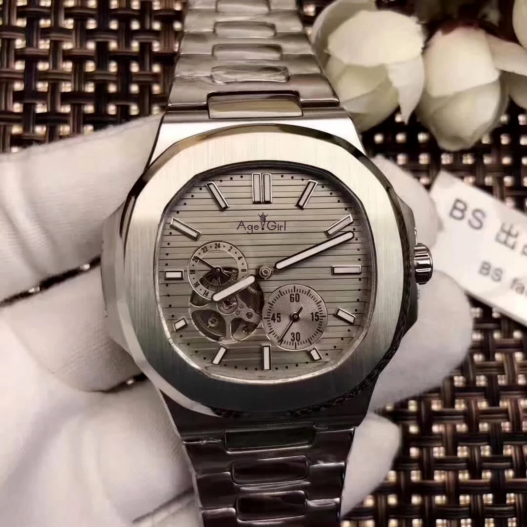 

Classic New Automatic Mechanical Men Watch Sapphire Rose Gold Tourbillions Watches Silver Black Blue Jumbo Skeleton watch