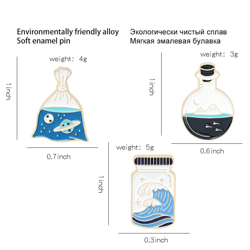 

Cosmic Space Planet Brooch Cute Cartoon Badge Jewelry Gift For Kid Friends Custom Ocean Mountain Universe Brooches Bag Lapel Pin