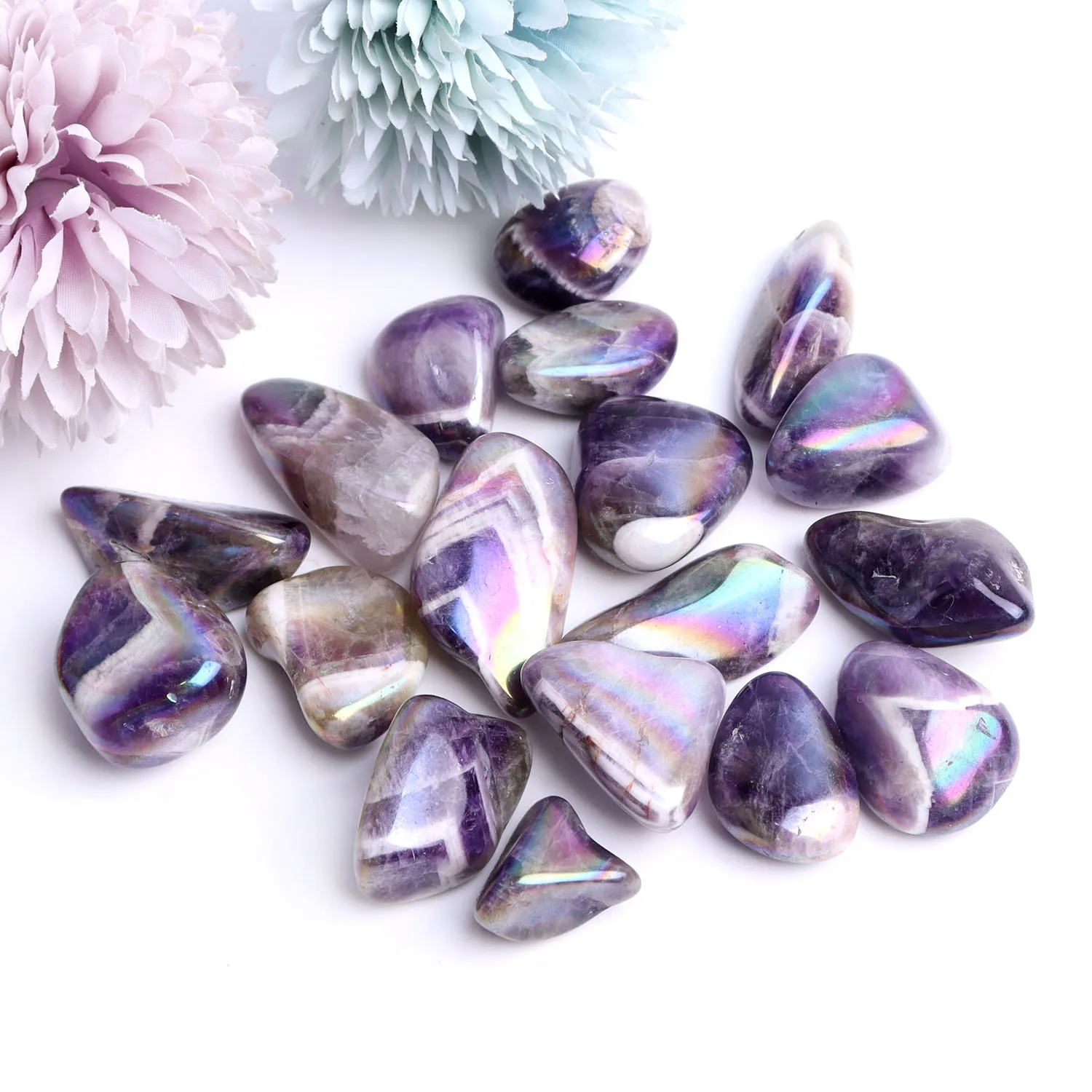 Cristales de cuarzo de ensueño, amatista electrochapada, Aura, piedras curativas de colores...