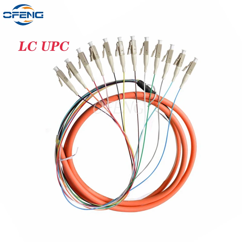 

12-жильный LC/UPC Pigtail мм, многомодовый волоконно-оптический кабель длиной 1 м, стандарт LC UPC FTTH, оптоволоконный Джампер Pigtai
