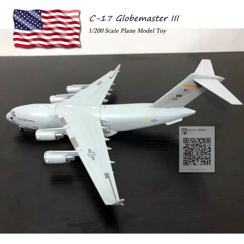 WLTK 1/200 весы C-17 Globemaster III Strategic и Tactical Airlifter литой под давлением металлический армейский самолет модель игрушка для коллекции