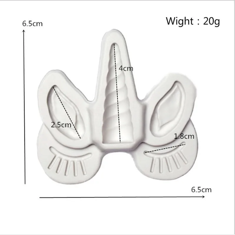 Единорог с глазками и ушками Рог силиконовая форма для кекса украшения Fondant Mold DIY