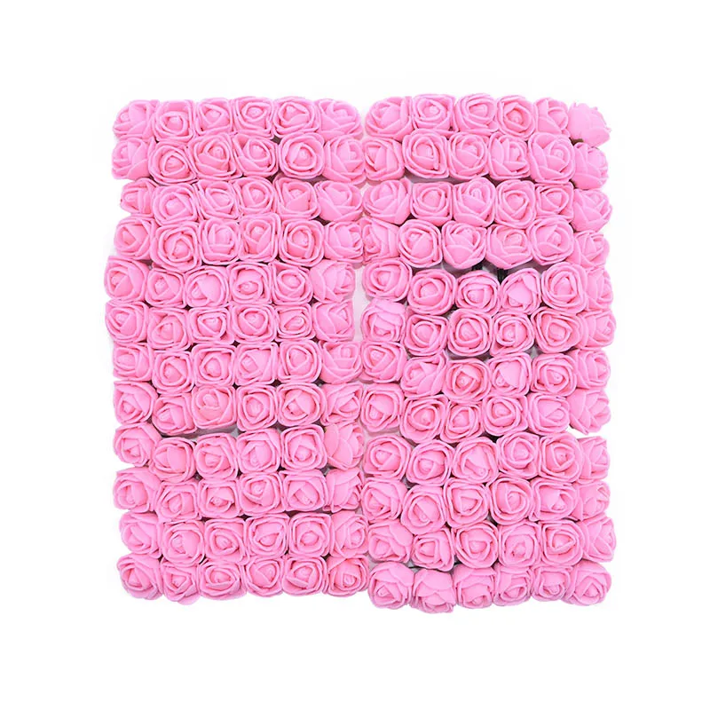 PE04 pink 72/144 шт 2 см декоративный плюшевый мишка Роза ПЭ пена искусственный цветок букет для дома свадебное украшение Сделай Сам венок искусственный цветок - Цвет: PE04 pink