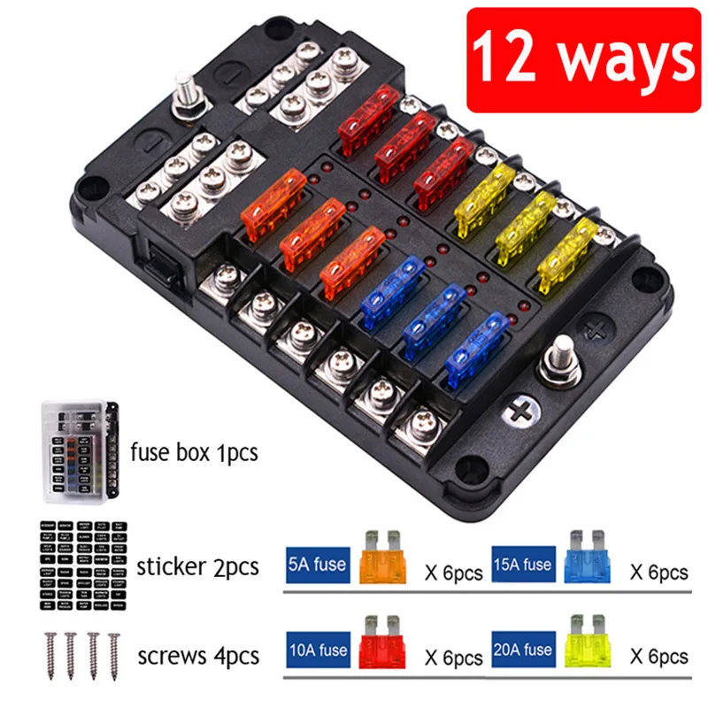 12V 32V Пластик крышка Держатель плавкого предохранителя M5 серьги гвоздики со