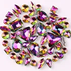 Серебряные оправы в виде когтей, 50 цветов, смесь разноцветных огней, радуги, стеклянных кристаллов, пришивные стразы, свадебные туфли, сумки, отделка сделай сам