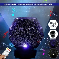 galaxy star led night light projector bluetooth music player rotating 3 colors adjustable lights usb rechargeable remote control