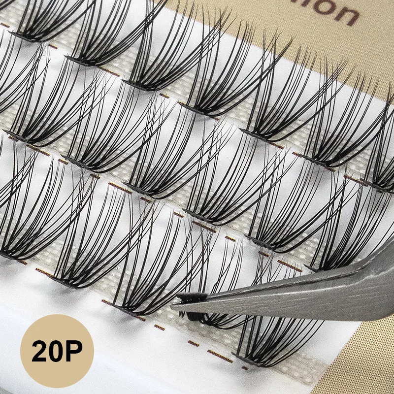 GLAMLASH 60 пряди 10D 20D Кластерные ресницы для наращивания 0 07/0 1 мм норковые мягкие