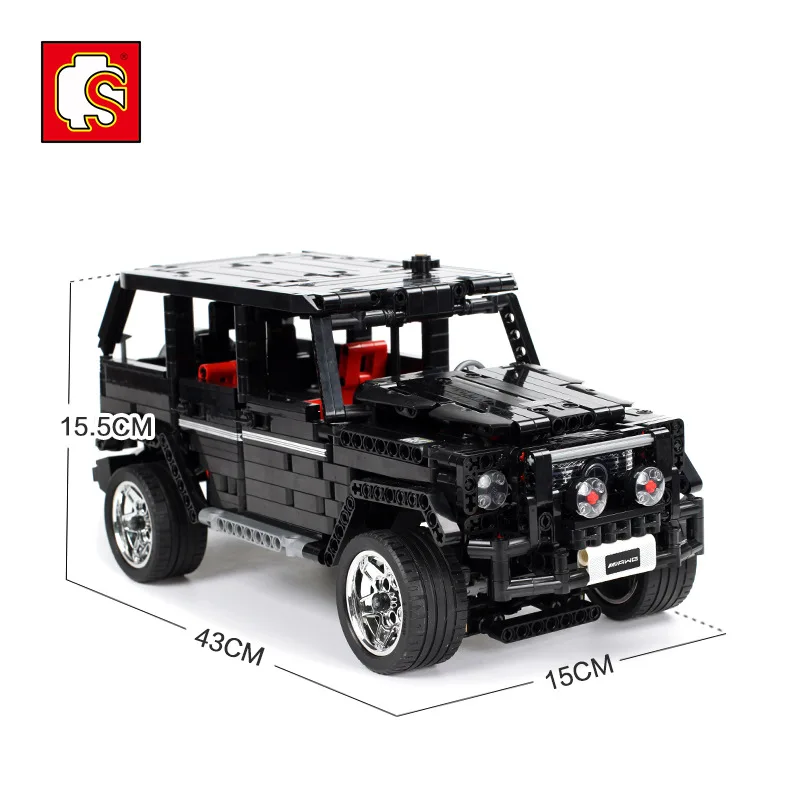 701960-1343pcs APP Technic Электрический Радиоуправляемый автомобиль 13070 SUV G65 внедорожный автомобиль набор модели набор строительных блоков кирпич Развивающие детские игрушки - Цвет: 701960-1343pcs