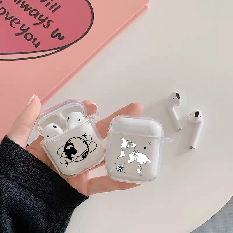 Модный мягкий силиконовый чехол с картой мира для путешествий Just Go Airpods 2 1