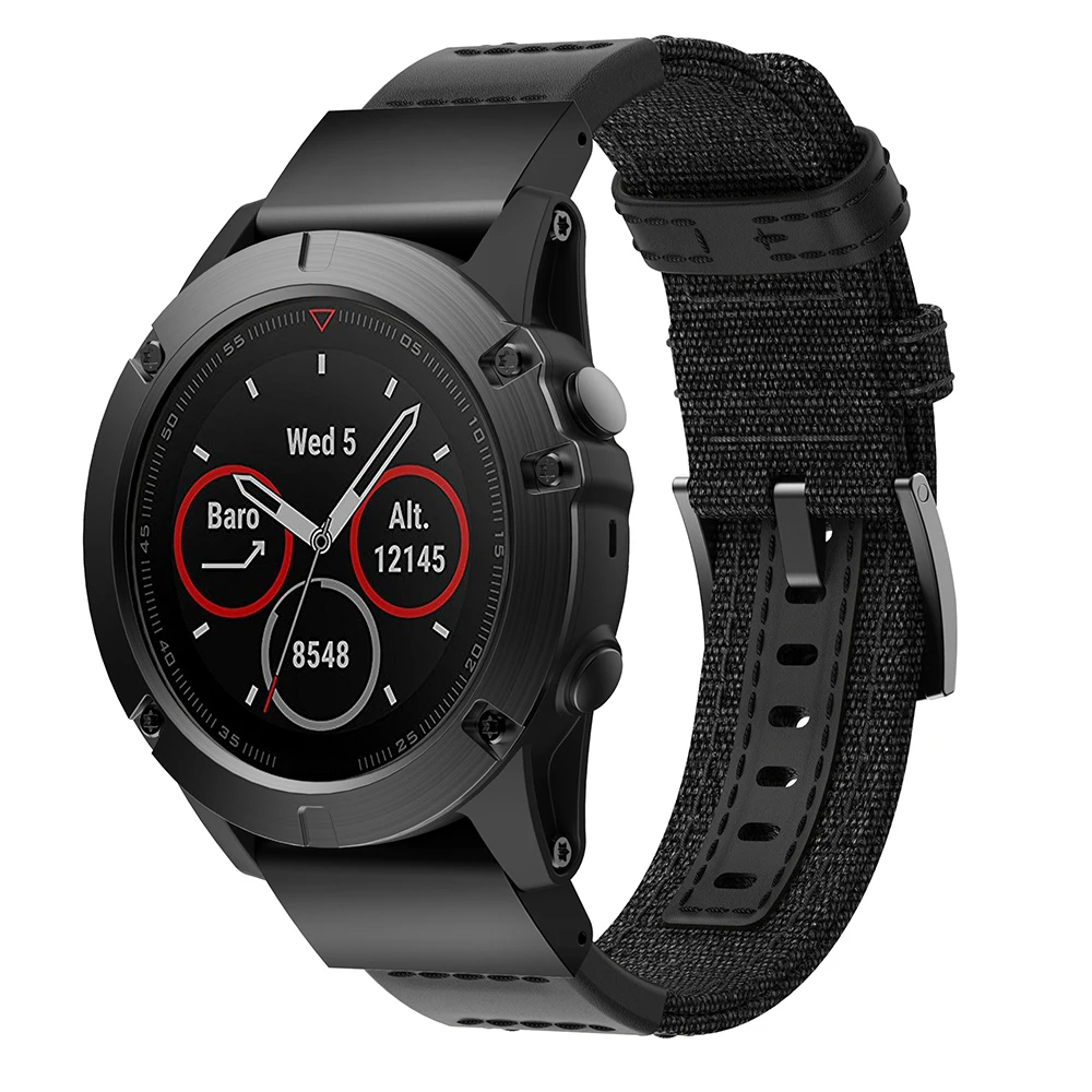 Quick Fit для Garmin Fenix 5X5 plus 22 26 мм тканый нейлоновый ремешок для часов Fenix 3 3HR/Forerunner 935/приближение S60 браслет