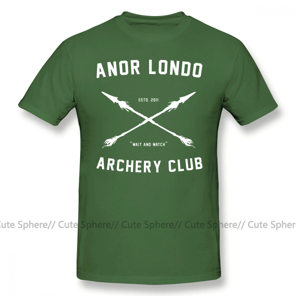 Dark Souls футболка ANOR LONDO ARCHERY CLUB Футболка 100 хлопок 5x Футболка мужская потрясающая с принтом с коротким рукавом Классическая футболка - Цвет: Army Green