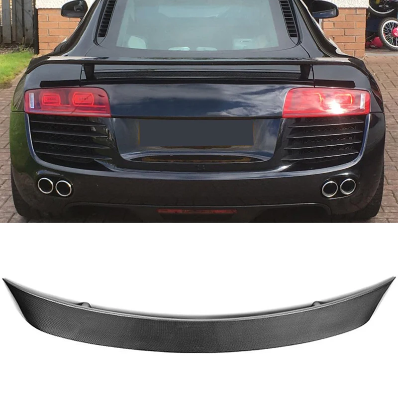Углеродное волокно авто задний багажник спойлер крыло для Audi R8 V8 V10 2008 2015 на
