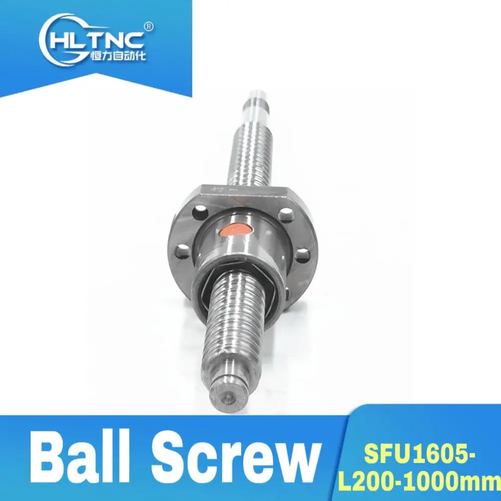 1 шт. CNC обрабатывающий винт SFU1605 L200/250/300/350/400/450/500/550/600/650/700/750/800/850/900/950/1000mmBallnut