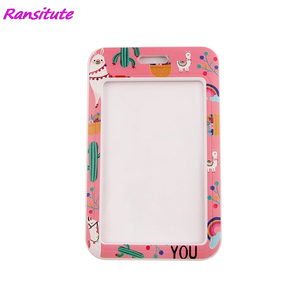 Ransitute R1624 Kawaii розовый Альпака держатель ИД студента с завязками на шее Мобильный