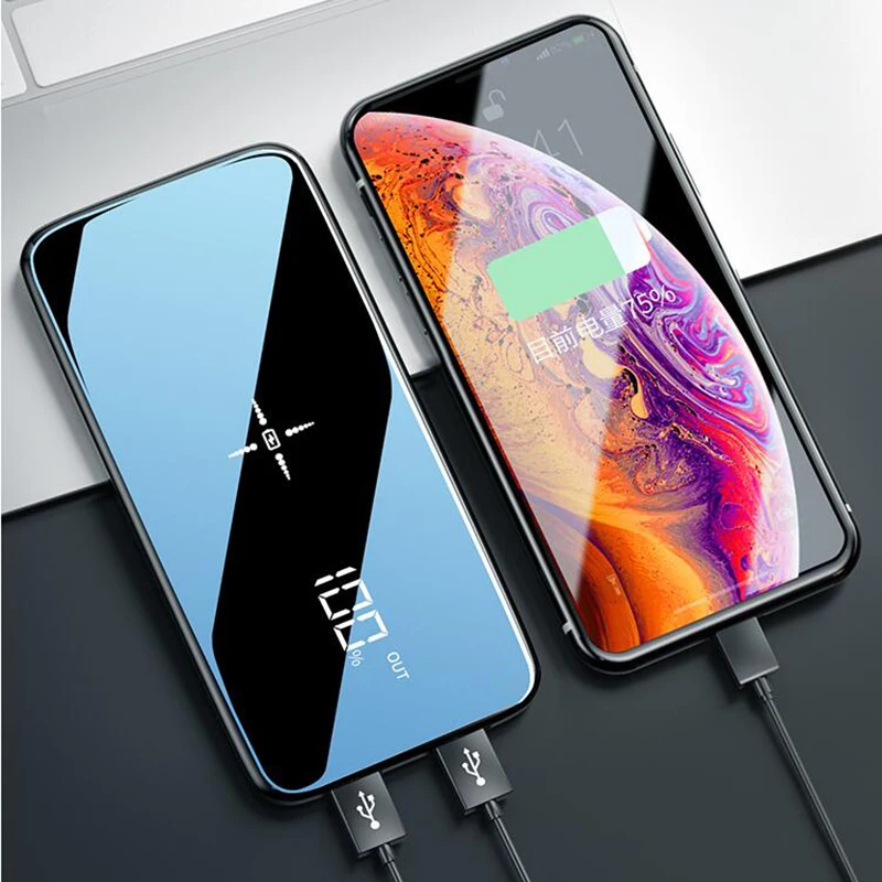 Qi Беспроводная зарядка для xiaomi iphone внешний аккумулятор 30000 мАч путешествий Samsung