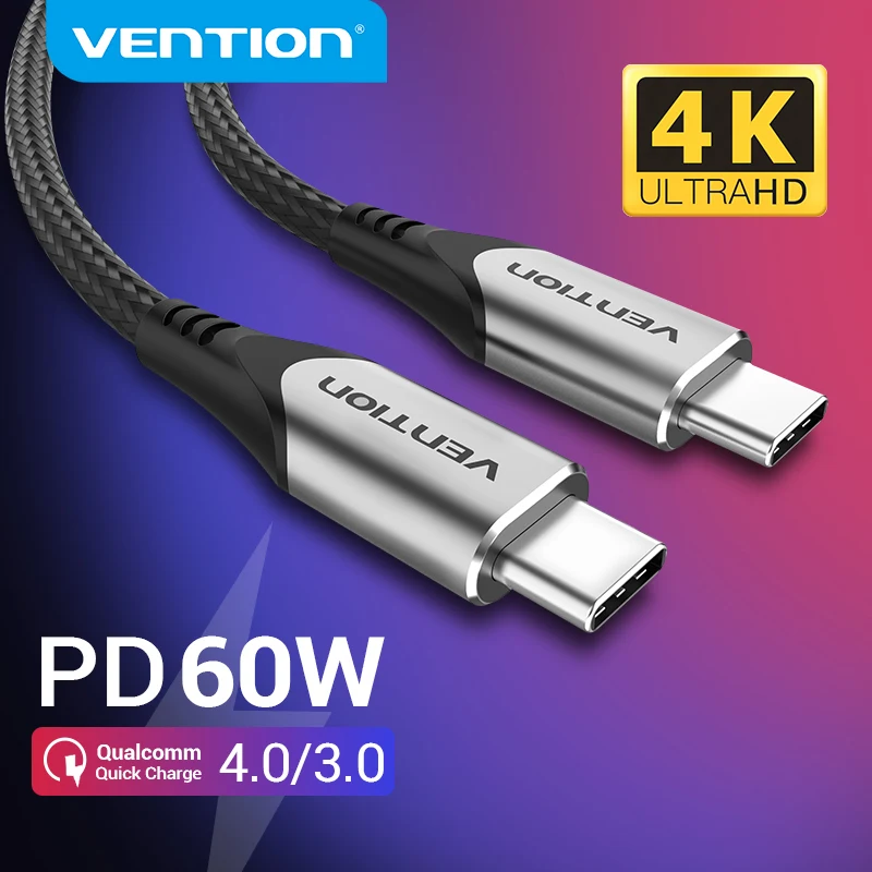 Vention USB C к Type кабель для Samsung S9 S8 PD 60W 4K Quick Charge 4 0 Быстрый зарядный MacBook Pro
