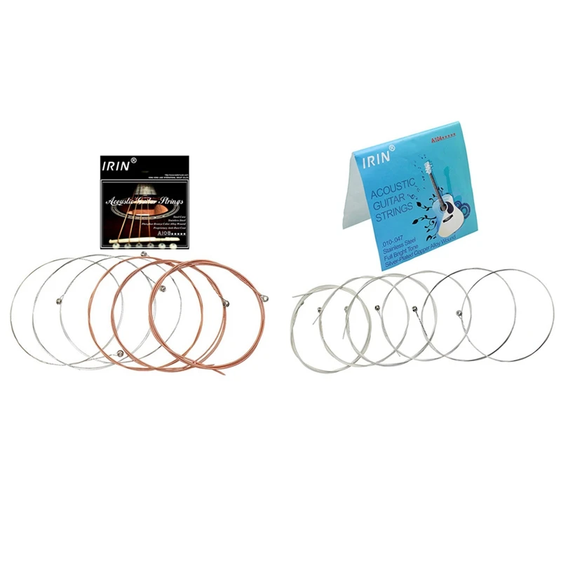 

IRIN 12 Pcs Acoustic Flok Guitar String Guitar Parts Accessories, 6 Pcs A104 & 6 Pcs A108