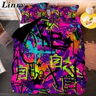 Комплект постельного белья для детей с мультяшным граффити, хлопковый пододеяльник с наволочкой, пододеяльник, 23 шт., постельное белье Текстиль для домашнего декора