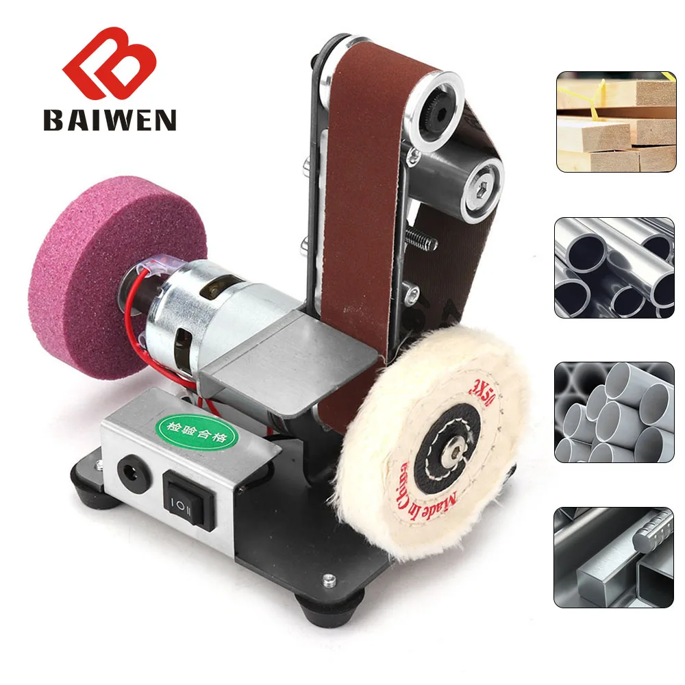 Mini Variable Speed Electric Belt Machine 110-220V Multifunctional Desktop Vertical Miniature Polish Machine Fixed Angle Grinder