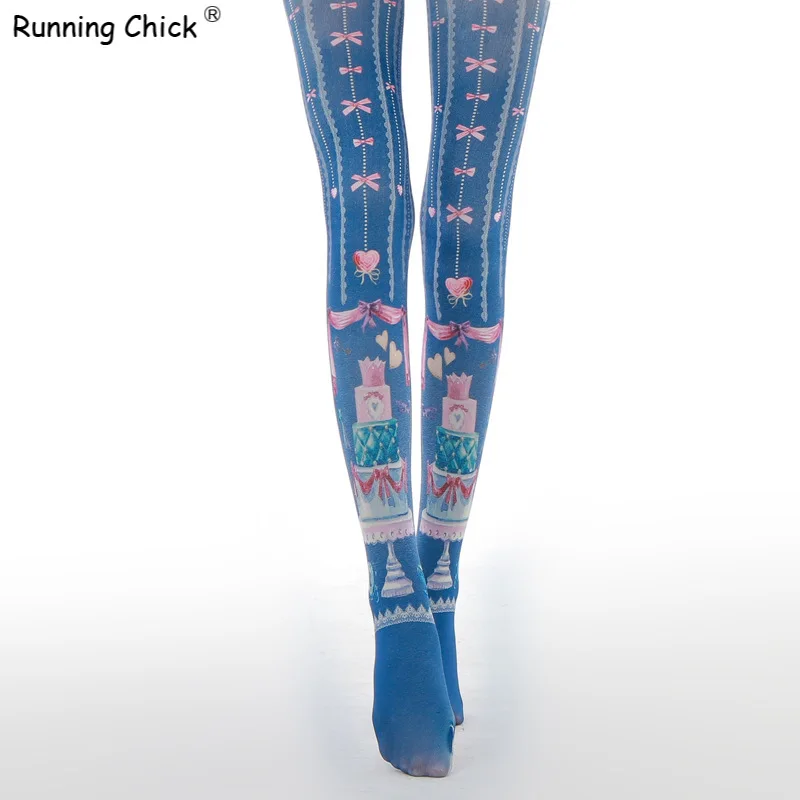 Женские танцевальные носки с принтом торта|Колготки| |