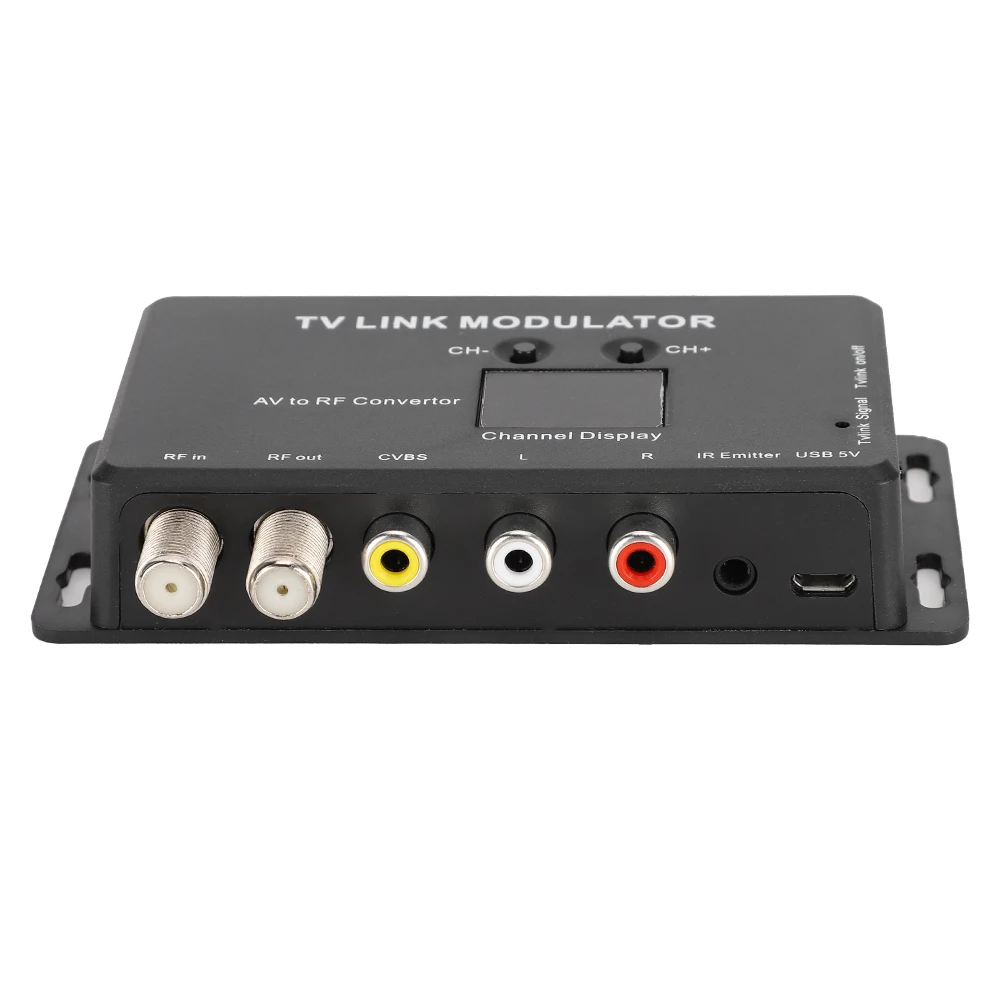 TM70 UHF ТВ LINK модулятор AV к RF преобразователь ИК расширитель с 21 канальным дисплеем