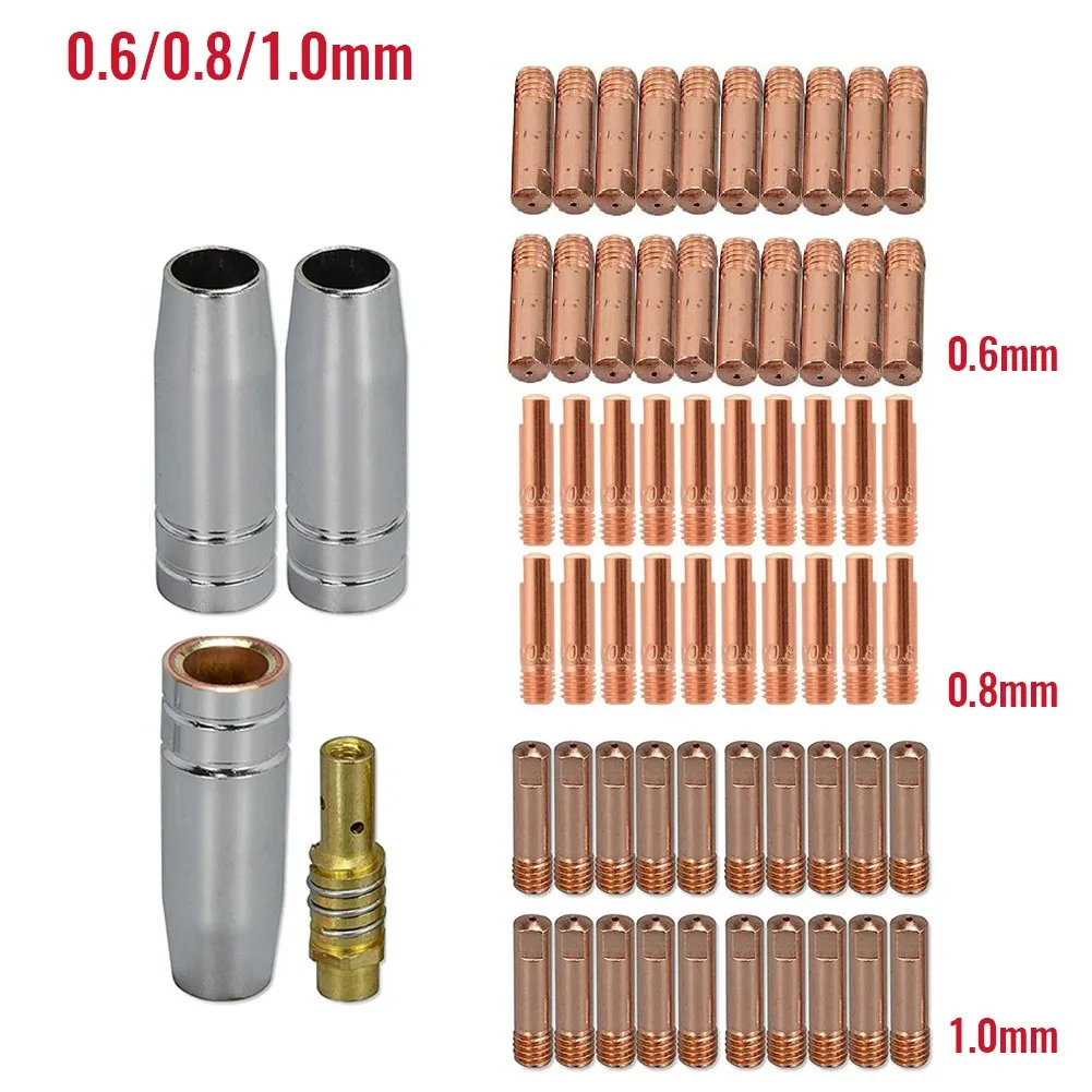 

24 PCS MB15 MIG Consumables Kit Contact Tips Shroud Nozzle Holder Spares Torch Nozzle Support Contact Set Welding Nozzle