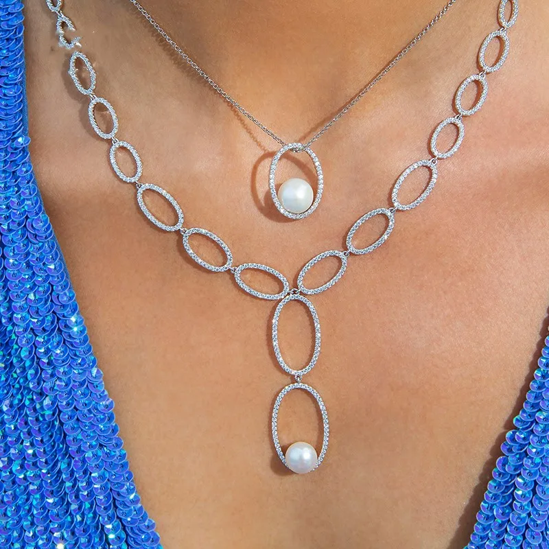 925 серебряное ожерелье с жемчугом в стиле Марокко женская подвеска форме сердца