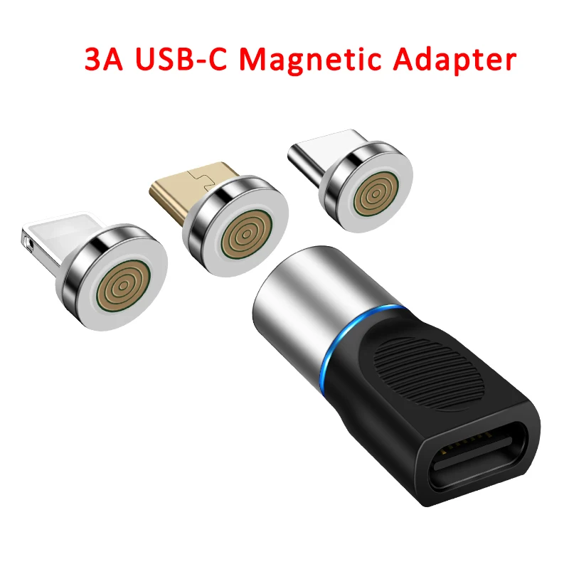 3A Магнитный USB C Быстрая Зарядка адаптер Type Female на обоих концах для подключения