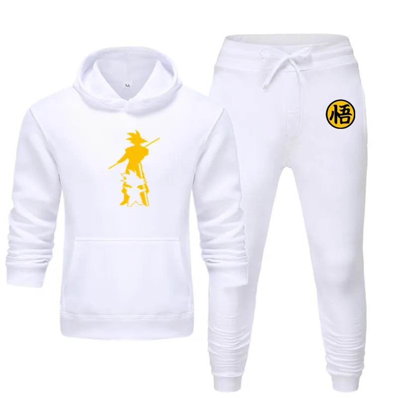 new men's hoodie suit autumn and winter warm clothing fashion printing street hoodie suit running jogging sports suit