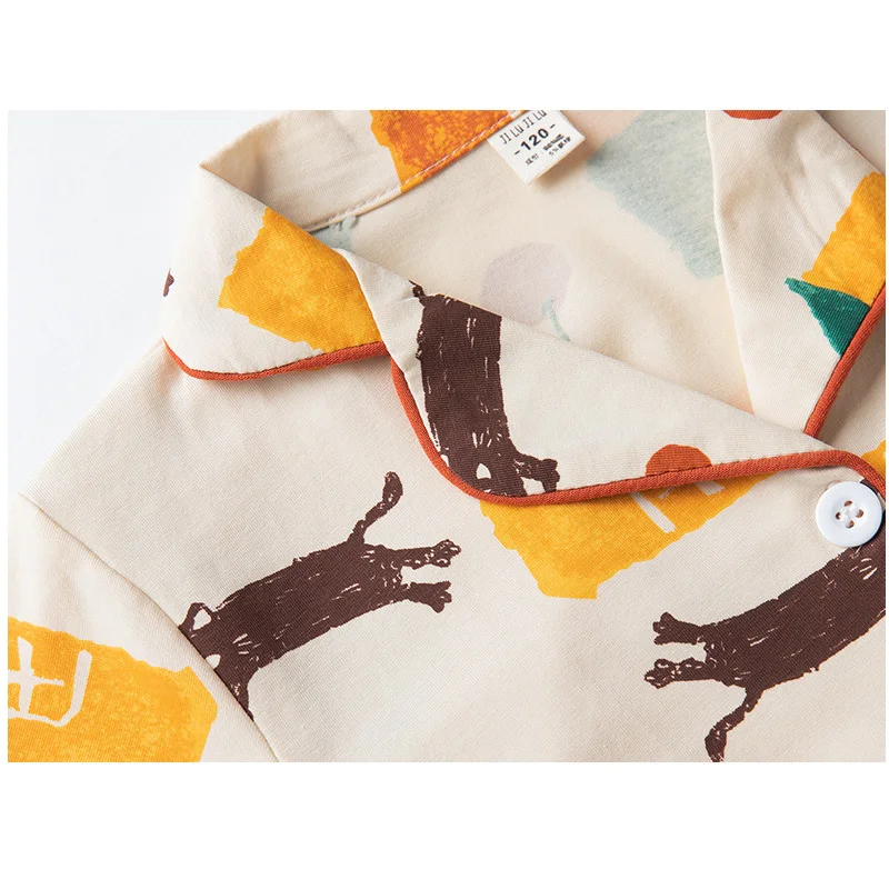 Летняя Пижама BINIDUCKLING для мальчиков и детей комплект с принтом в виде машины