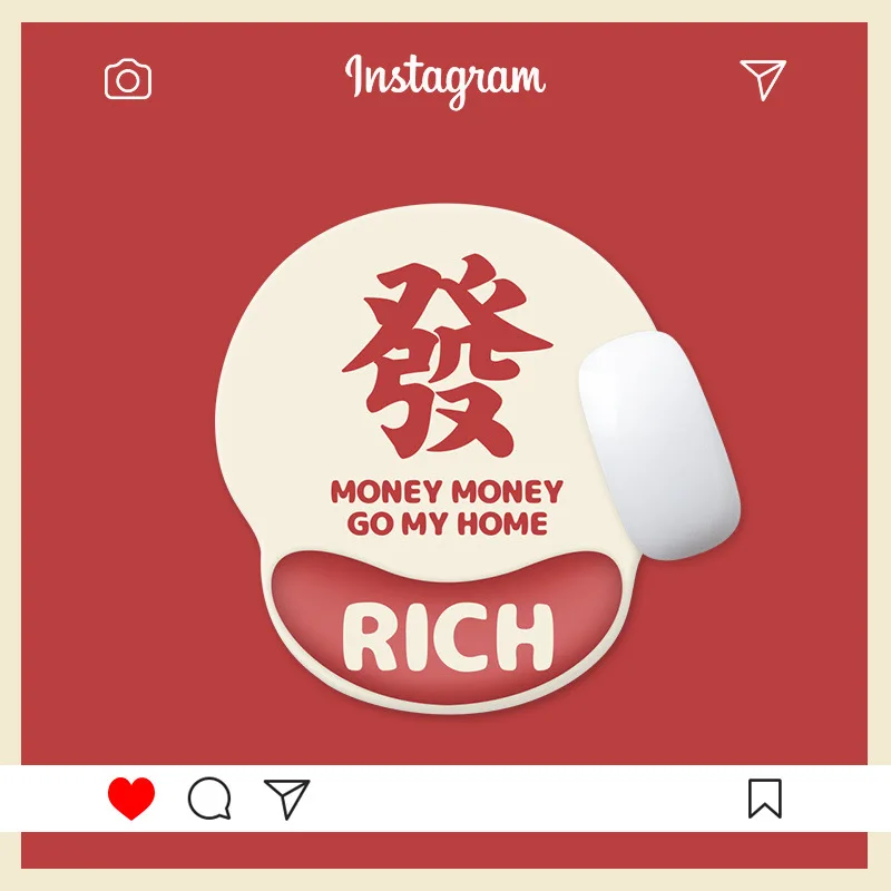 

Text Fortune Wristband Memory Foam Mouse Pad Thickened Hand Support Office Mouse Pad Suitable for Anti-mouse Hand