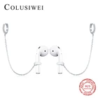 Женские серьги-кольца из серебра 925 пробы с фианитами