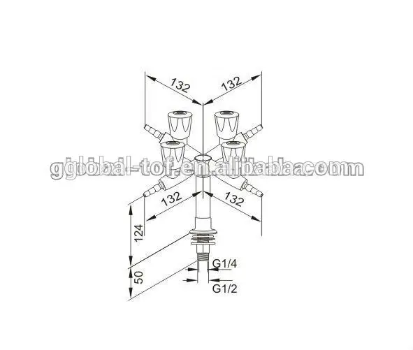 

Quadruple lab Gas Fittings(with Pressure Gauge)