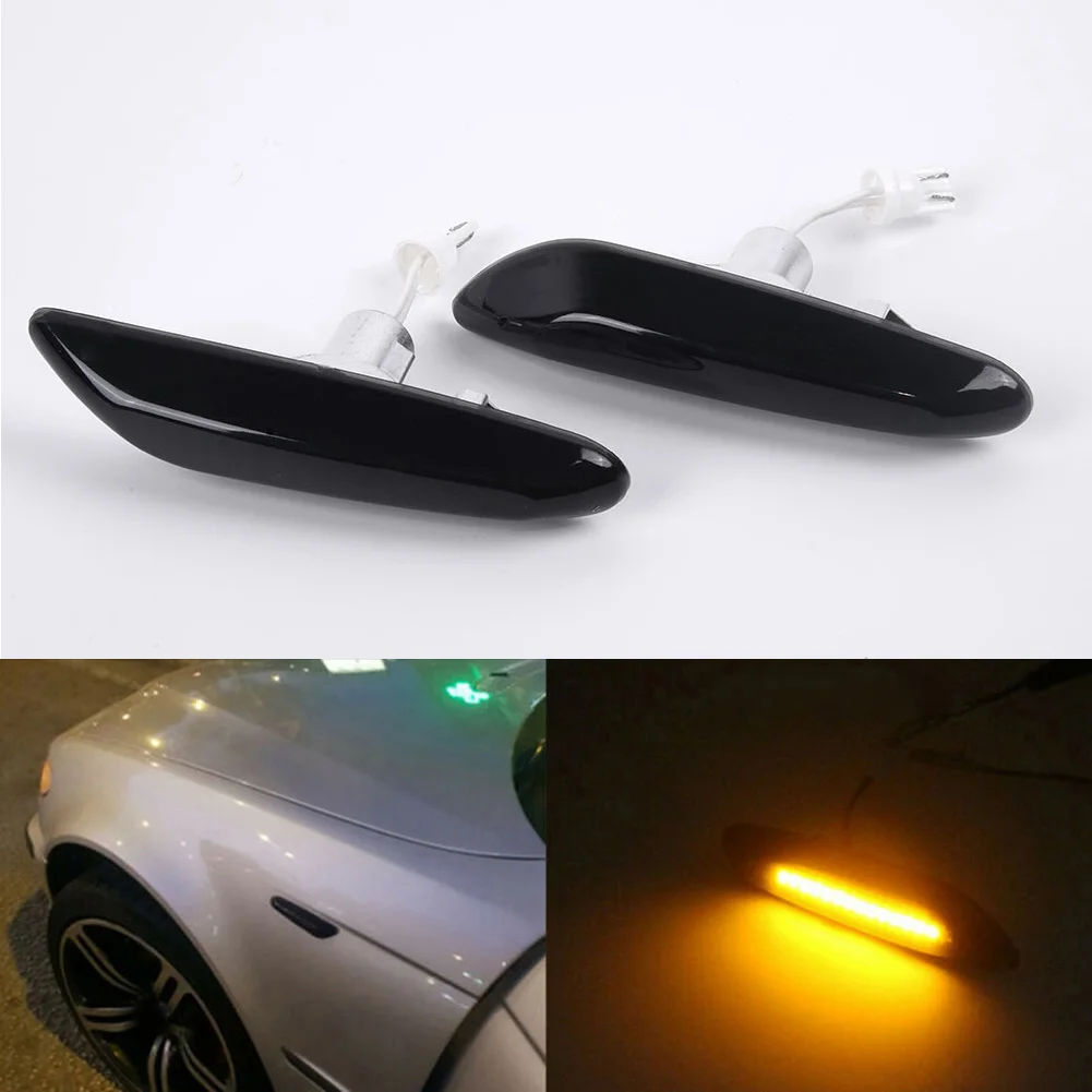 2 * дым Светодиодный Боковой габаритный указатель поворота для BMW E90 E91 E92 E93/E46 E60
