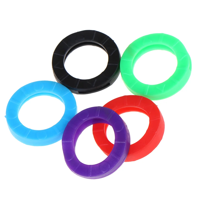 

24/32pcs Bright Colors Hollow Multi Color Rubber Soft Keys Locks Cap Key Covers Keyring Elastic Case Round Soft Silicone