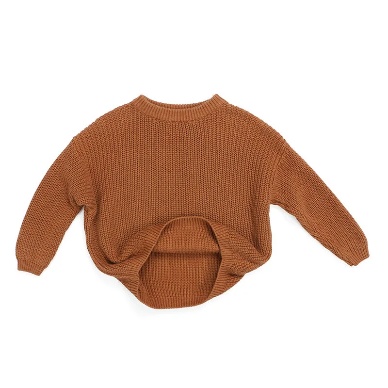Baby Sweaters Autumn Winter Kids Boys Girls Long Sleeve Pure Color Knit Sweater Baby Kids Boys Girls Pullover Sweaters Clothes images - 6