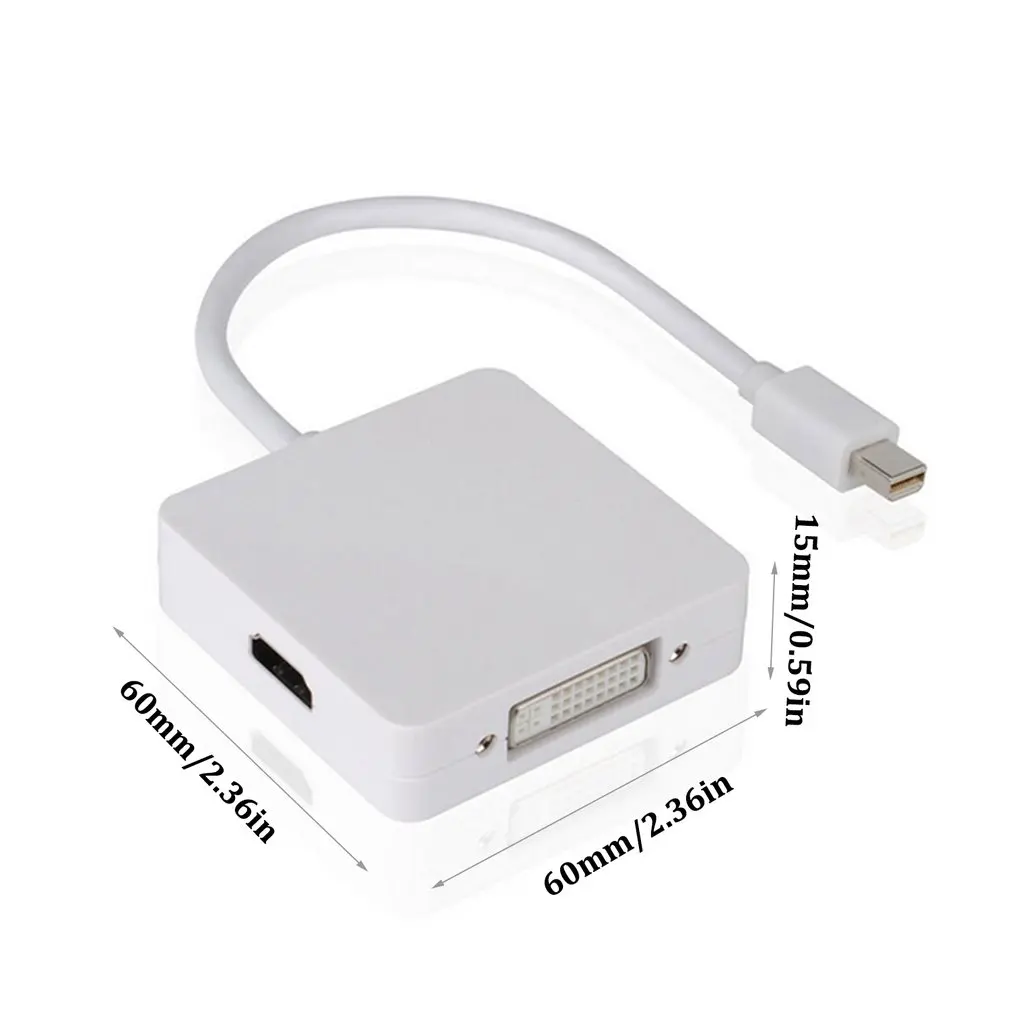 3 в 1 Mini displayport DP Thunderbolt to DVI VGA HDMI конвертер Кабель адаптер для iMac Mac Pro Air Book монитора