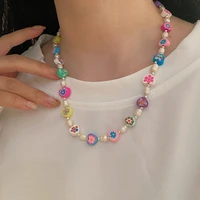 candy color freshwater pearl necklace fashionable sweet elegant chain of clavicle girl jewelry accessories birthday present 2021