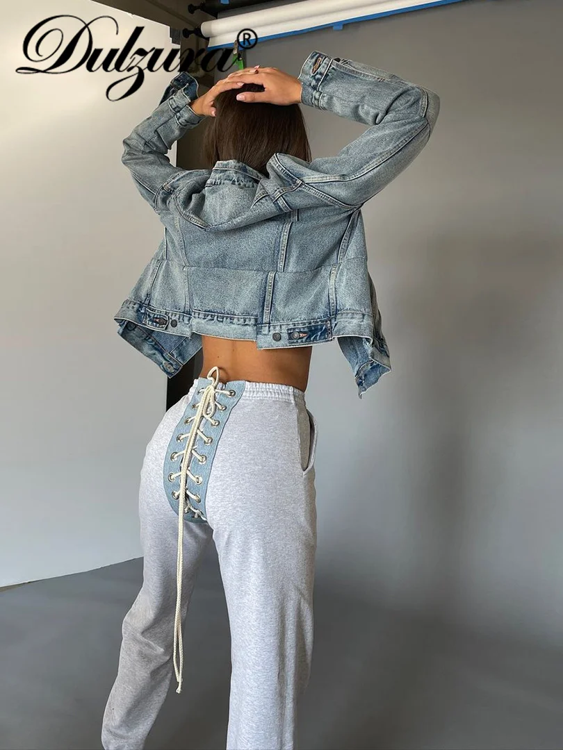 

Dulzura Back Lace Up Cross Women High Waist Sweatpants Loose Casual Streetwear Sporty 2021 Autumn Winter Clothes Trousers Pants