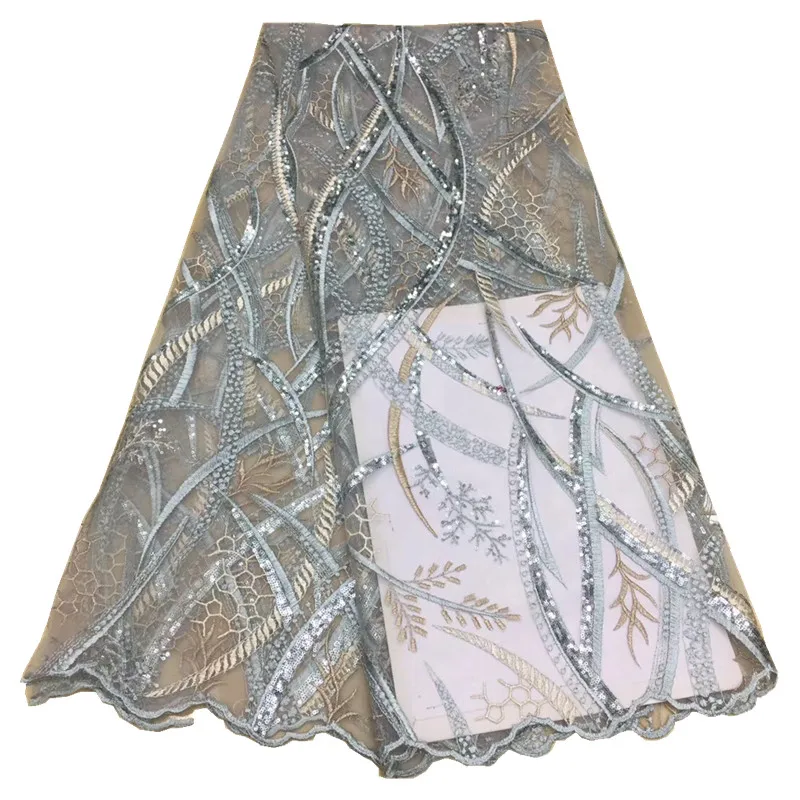 Французское кружевное платье высококачественное в африканском стиле с вышивкой