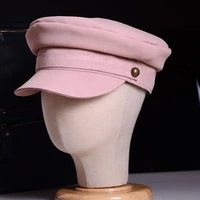 womens mens real calf suede leather military beret naval hat newsboy armynavy capshats