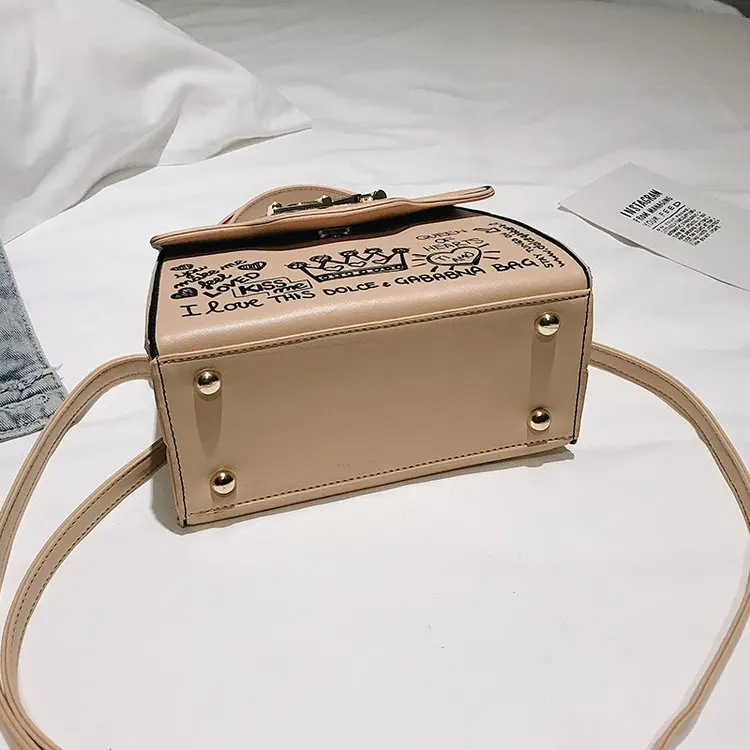 

Fashion Graffiti Women Handbags PU Leather Small Flap Bag Luxury Crossbody Bags for Women Clutch Purse 2020 New Shoulder Bags
