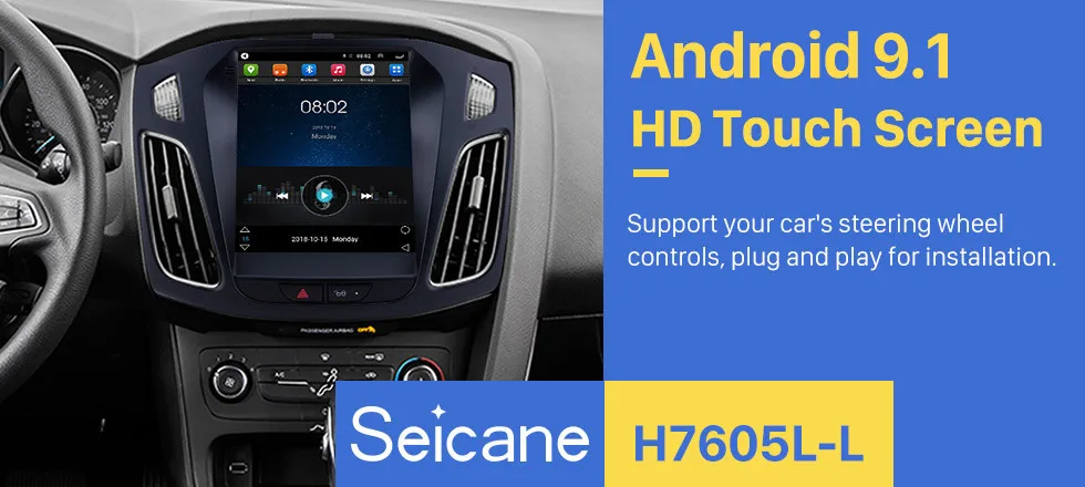 Seicane android 9,1 gps Автомобильный мультимедийный плеер Автомобильный Радио для Ford Focus 2012 2013- Поддержка wifi OBD2 камера заднего вида 2din
