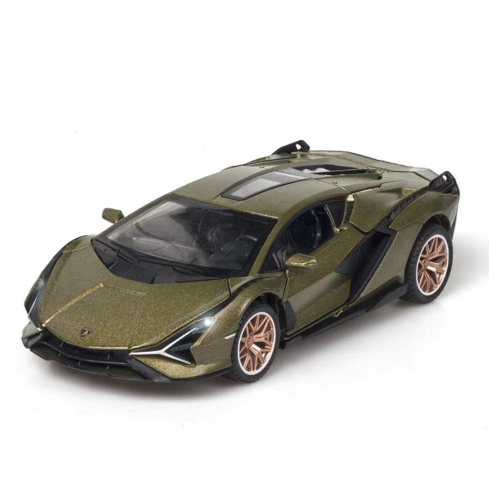

Bisney 1:32 Lamborghinis Sian Alloy Car Model High Simulation Diecast Sound Super Racing Cars Lifting Tail Car For Children Gift