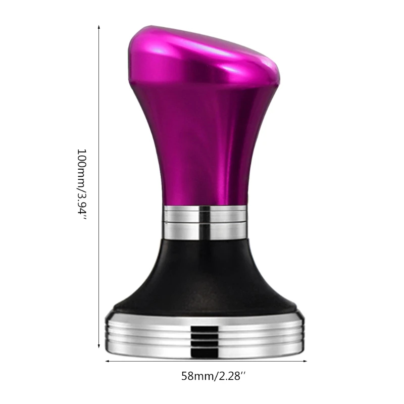 

T21D Coffee Tamper 58mm Espresso Tamper with Flat Stainless Steel Base Coffee Bean Press Tool Suitable for Home Office Cafe
