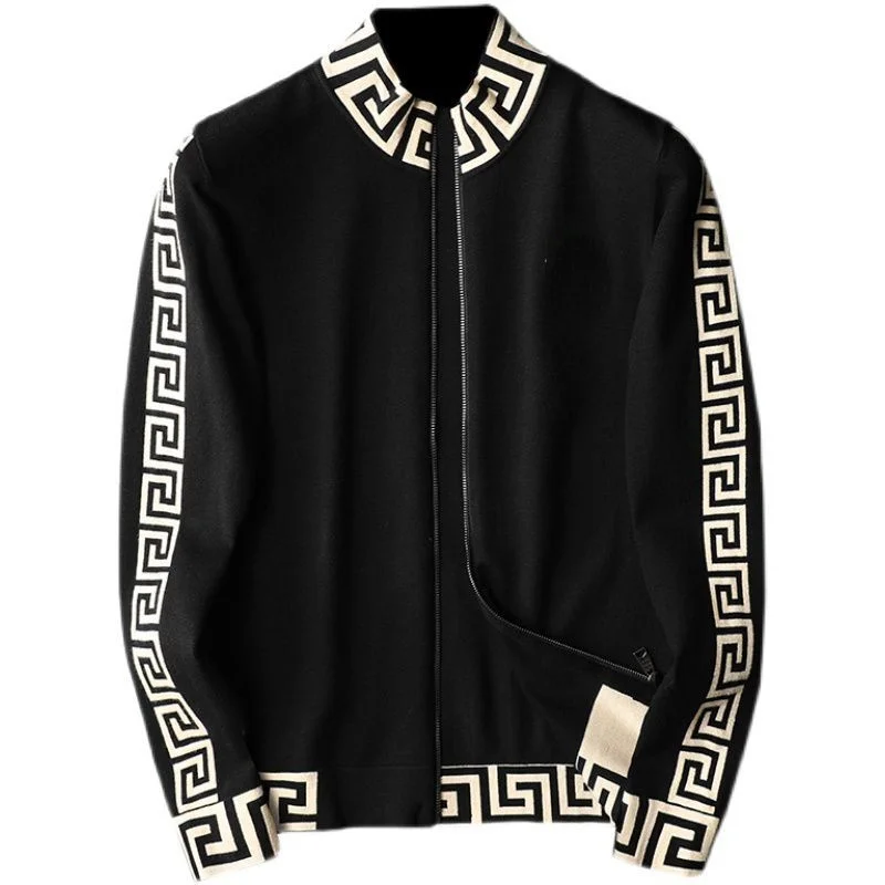 

Мужской свитер, куртка, осень 2021, брендовая Повседневная широкая Классическая вязаная куртка с вышивкой букв, легкая роскошная мужская курт...