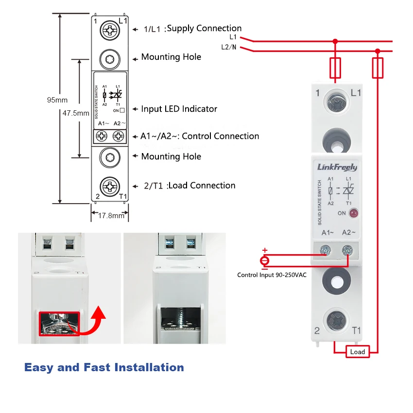 TRA48A25 25A мини SSR твердотельные релейные платы модуль AC 90-250VAC вход выход 90-480VAC