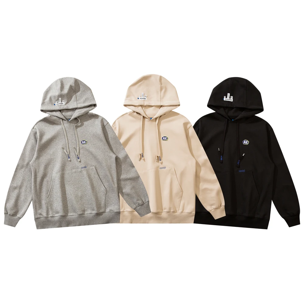 Толстовка Мужская/Женская плотная абрикосового цвета с капюшоном 2021 | Мужская